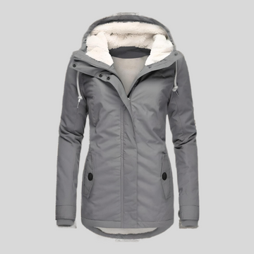 Women's Waterproof Rain Jacket with Hood and Extended Back Hem