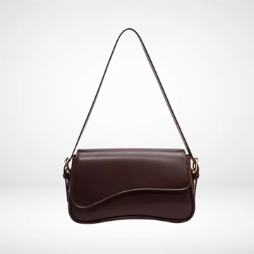 Women's Curved Flap Shoulder Bag with Adjustable Strap and Closure