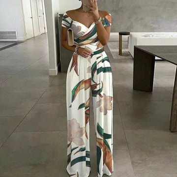 Women's Off-Shoulder Wide-Leg Jumpsuit