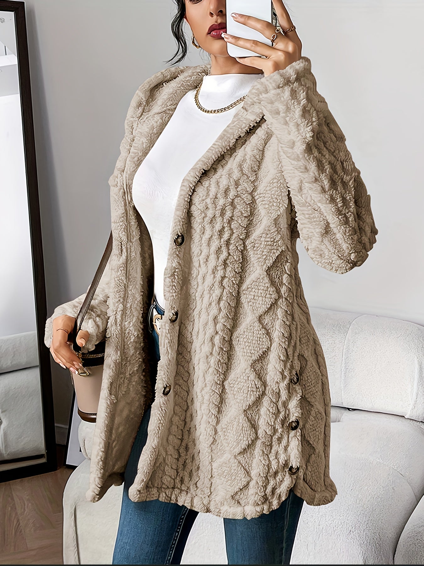 Nina| Plush Hooded Cardigan