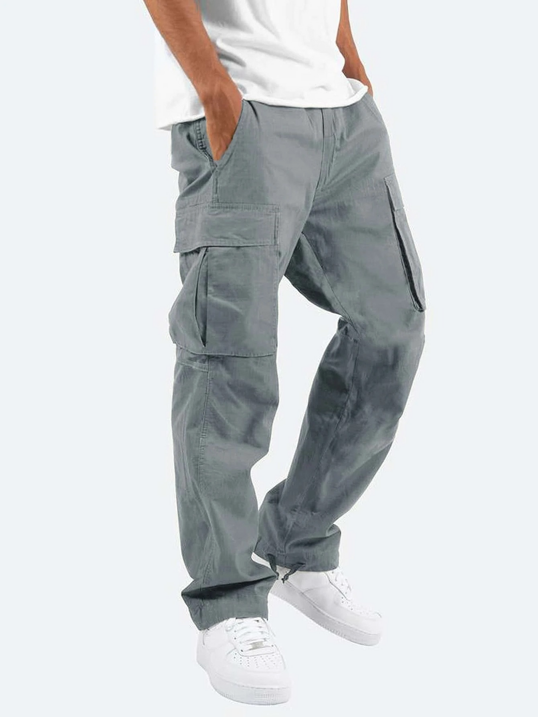 Men's Relaxed Fit Cargo Pants with Multiple Utility Pockets