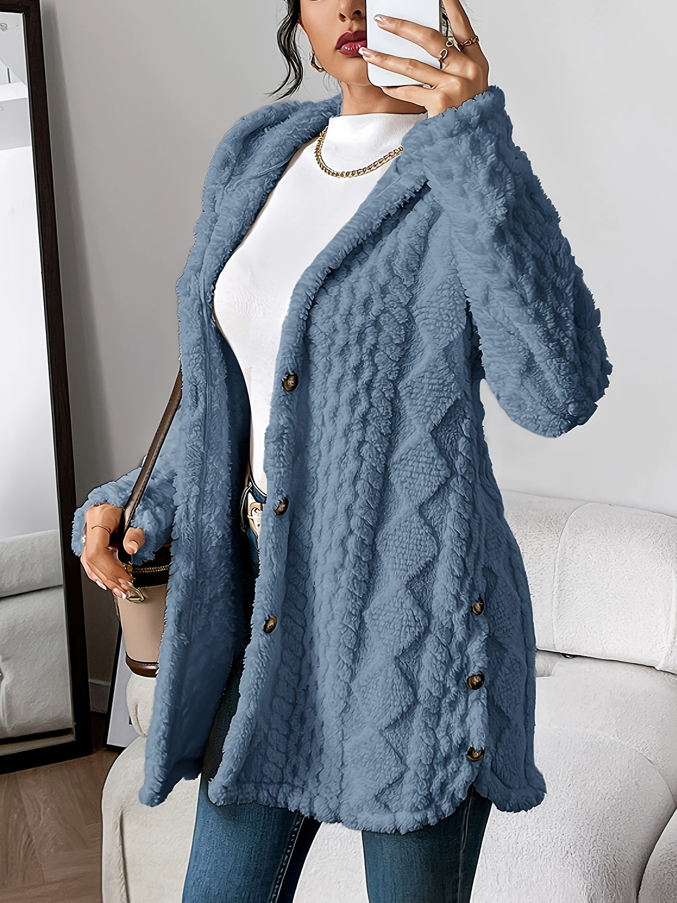 Nina| Plush Hooded Cardigan