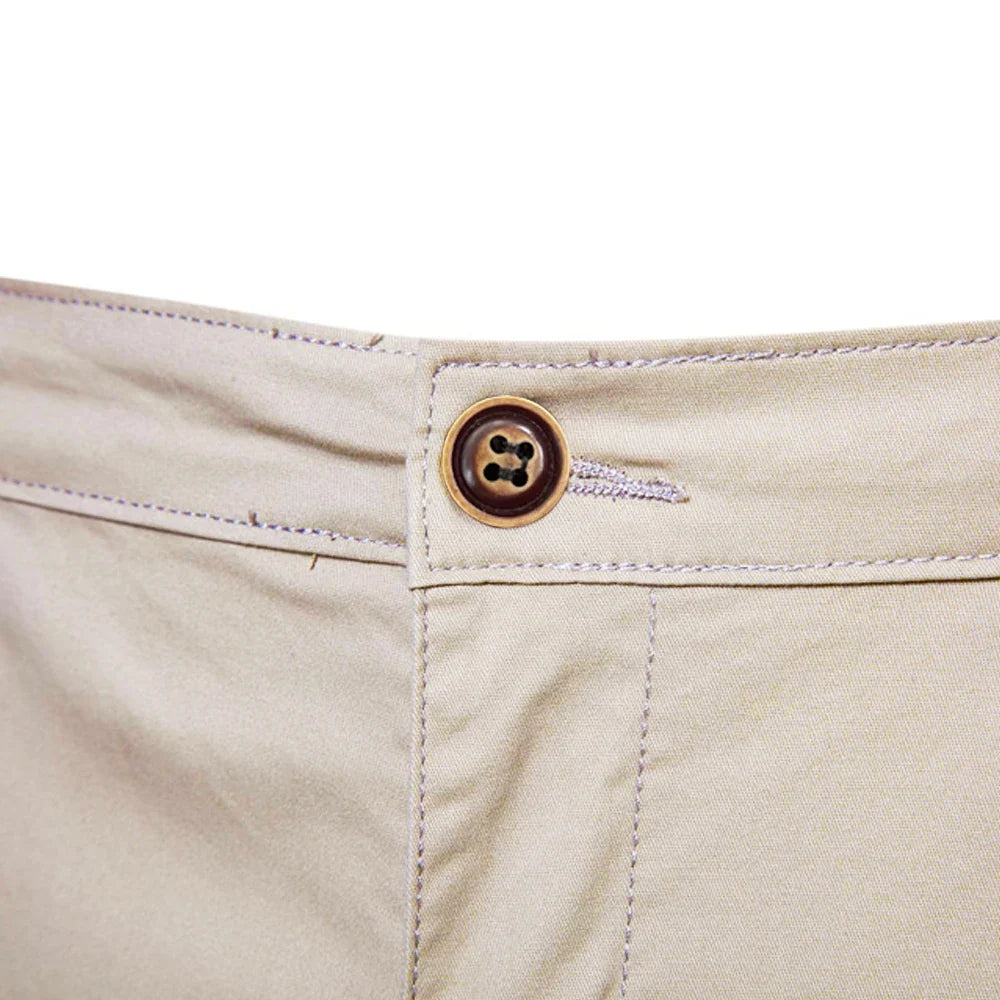 Men's Casual Elastic Waist Chino Shorts with Tailored Hem