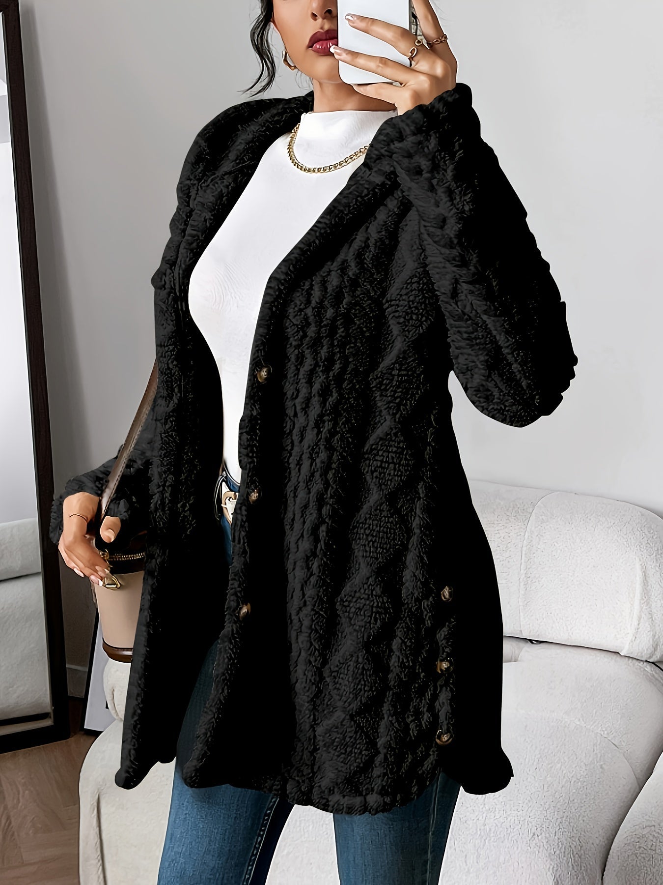 Nina| Plush Hooded Cardigan