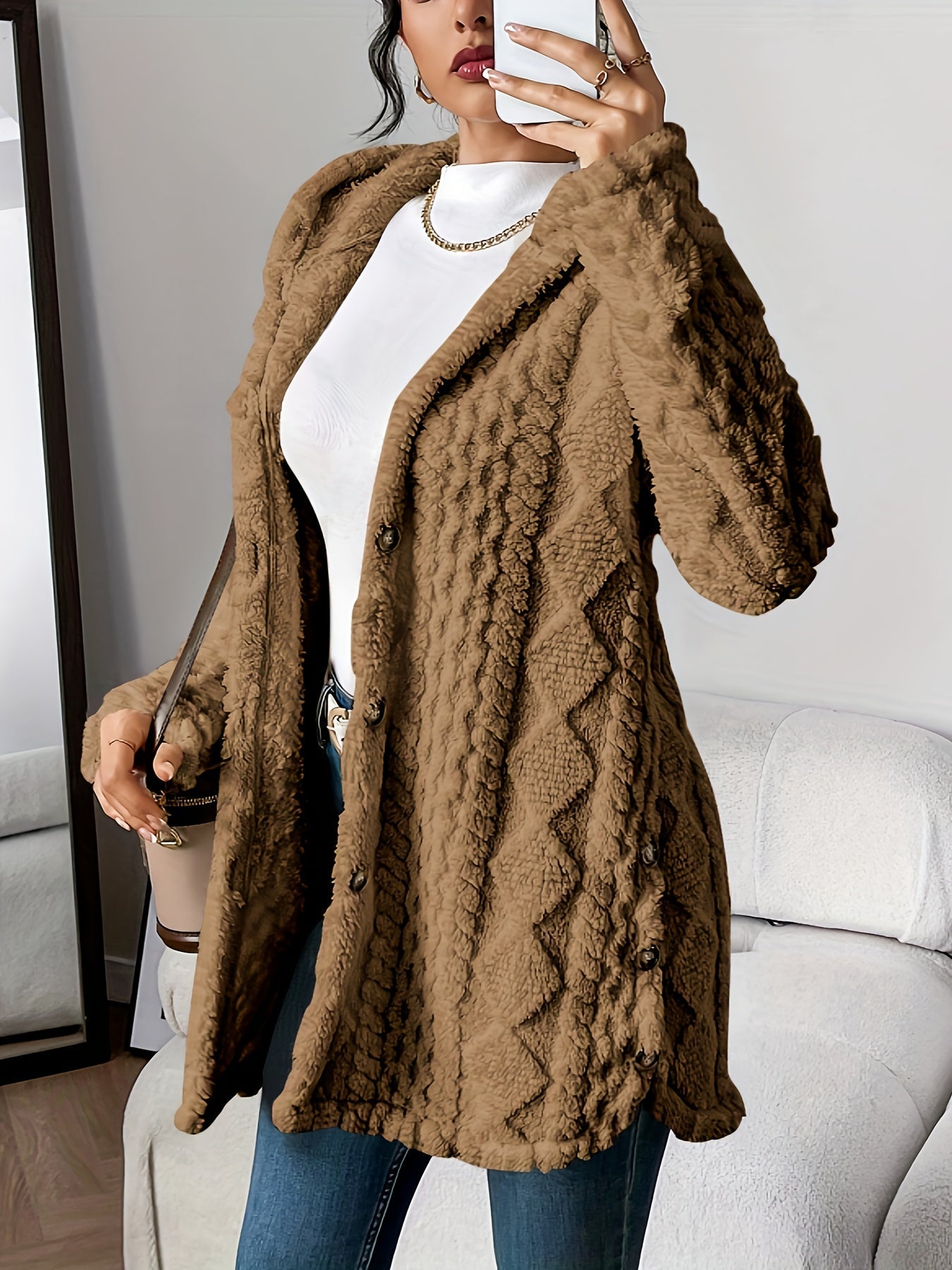 Nina| Plush Hooded Cardigan