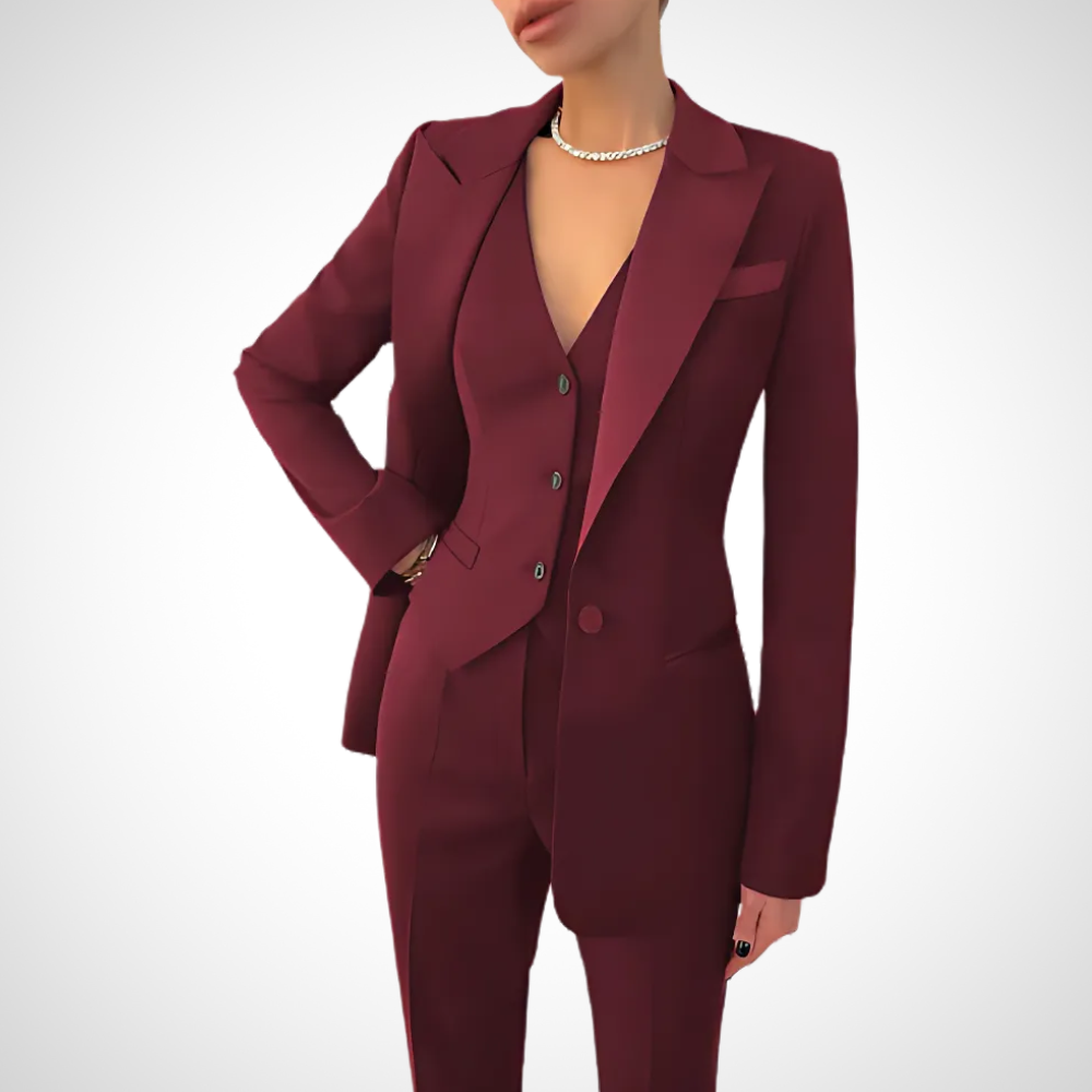Women's Chic Three-Piece Suit with Tailored Fit