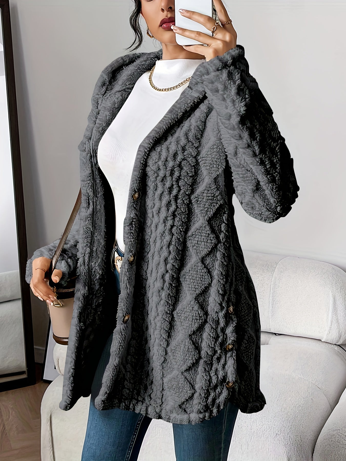 Nina| Plush Hooded Cardigan