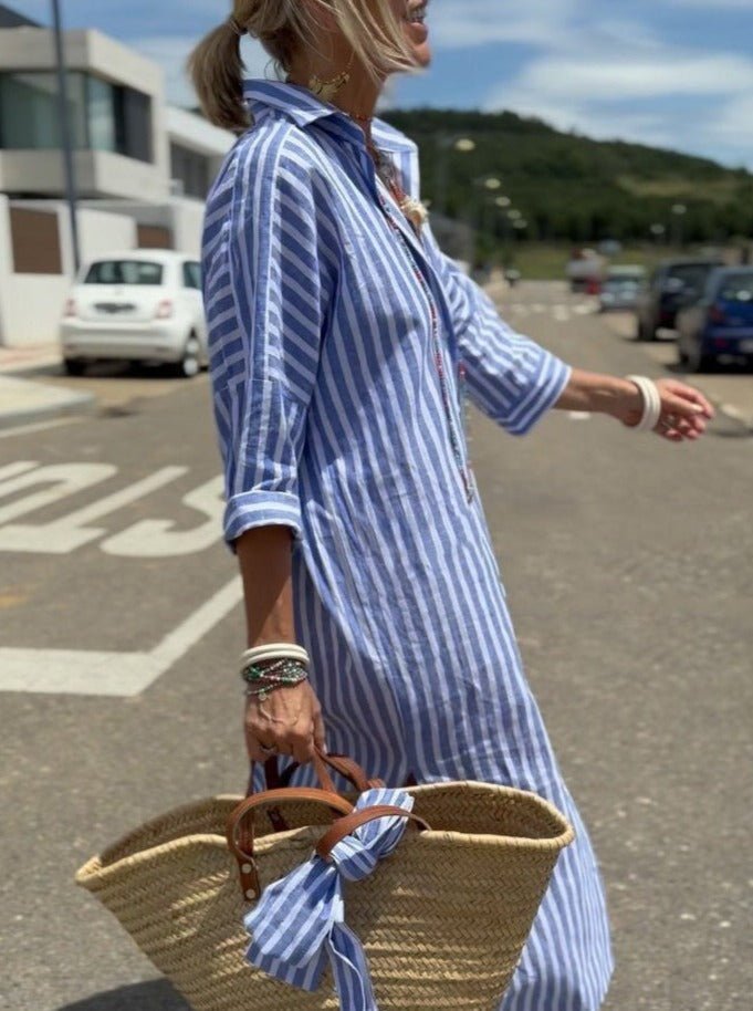 Striped Shirt Dress for Women